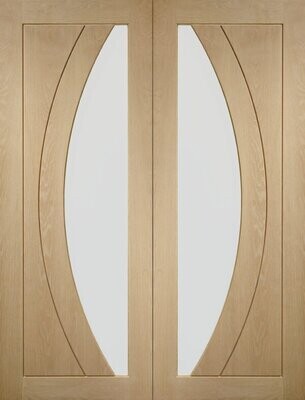 Internal Oak Salerno Pair with Clear Flat Glass