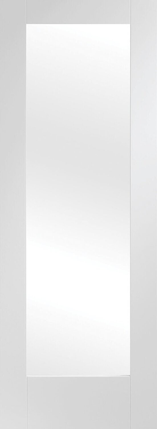 Internal White Primed Pattern 10 Fire Door with Clear Glass