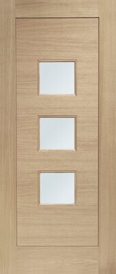 External Oak Double Glazed Turin Door with Obscure Glass
