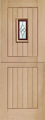 External Oak Triple Glazed Chancery Stable Door with Brass Caming