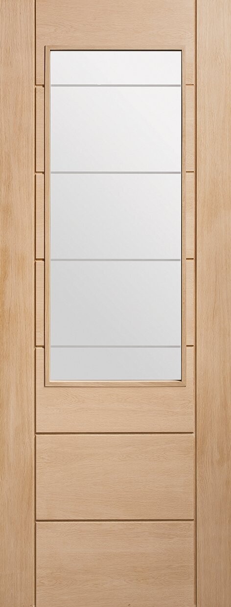 Palermo 2XG Internal Oak Door with Clear Etched Glass