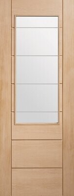 Palermo 2XG Internal Oak Door with Clear Etched Glass