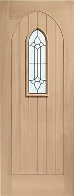 External Oak Triple Glazed Westminster Door with Black Caming Glass