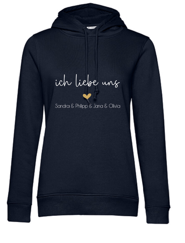 Damen-Hoodie "ich liebe uns - Familie"