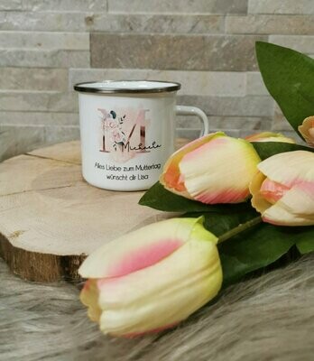 Emaille - Tasse "Personal Letter - Mothersday"