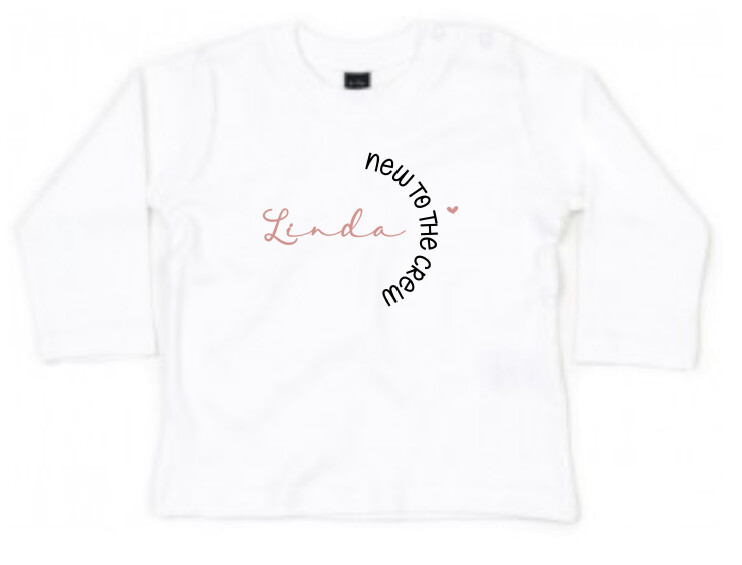 Baby-Body oder Kleinkindershirt langarm "new to the crew"