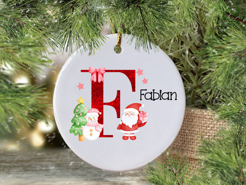 Keramik-Anhänger "Alphabet Weihnachtsmann"