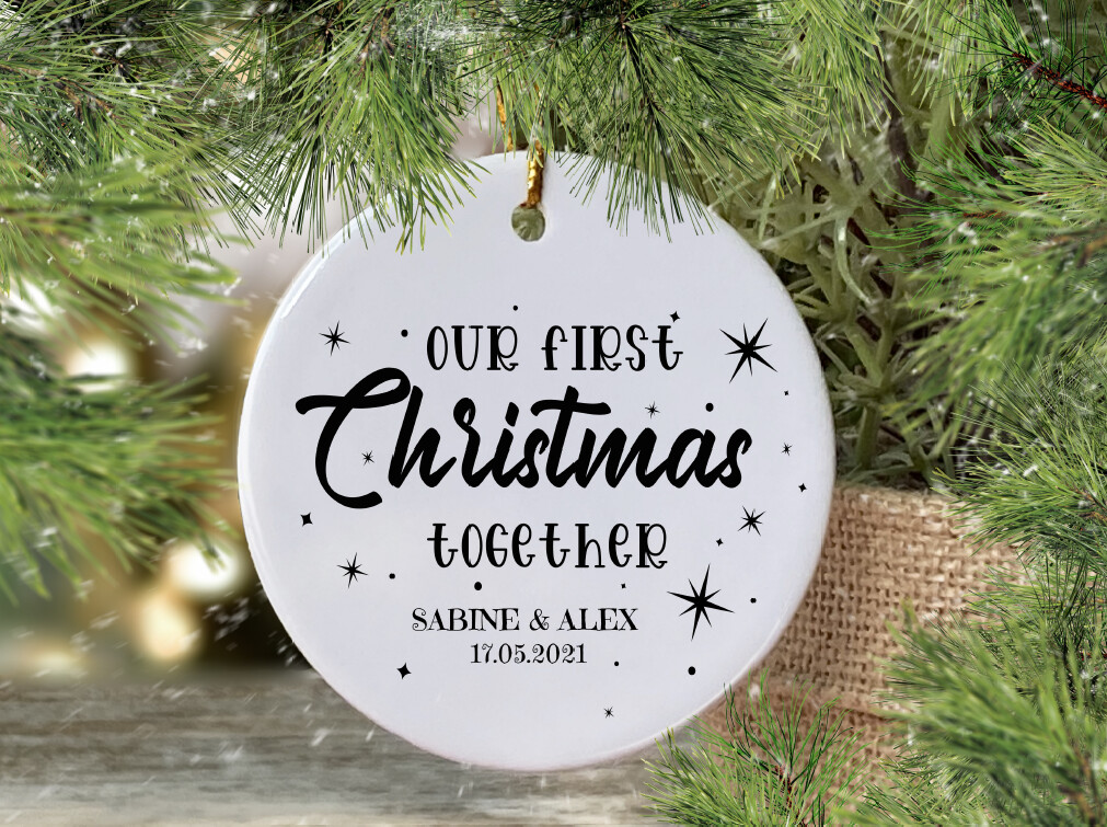 Keramik-Anhänger "our first Christmas"