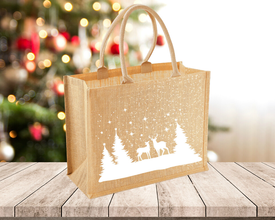 Jute Einkaufstasche "Winterwonderland"