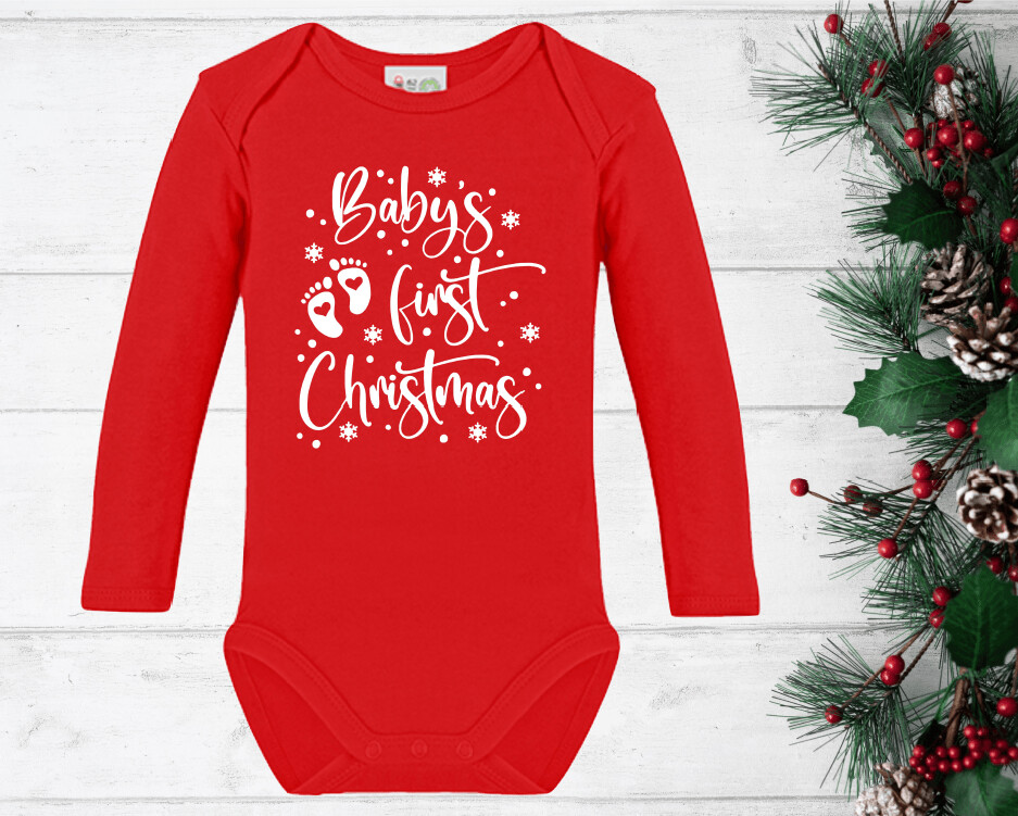 Baby-Body langarm "Baby's 1st Christmas"