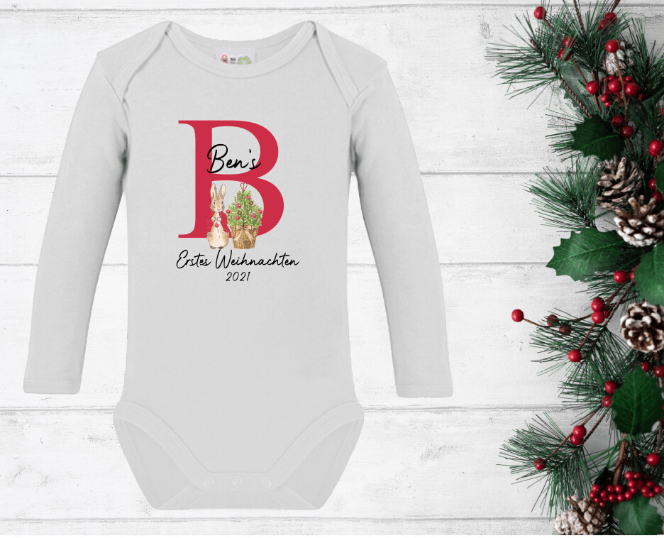 Body langarm "Erstes Weihnachten + Name"
