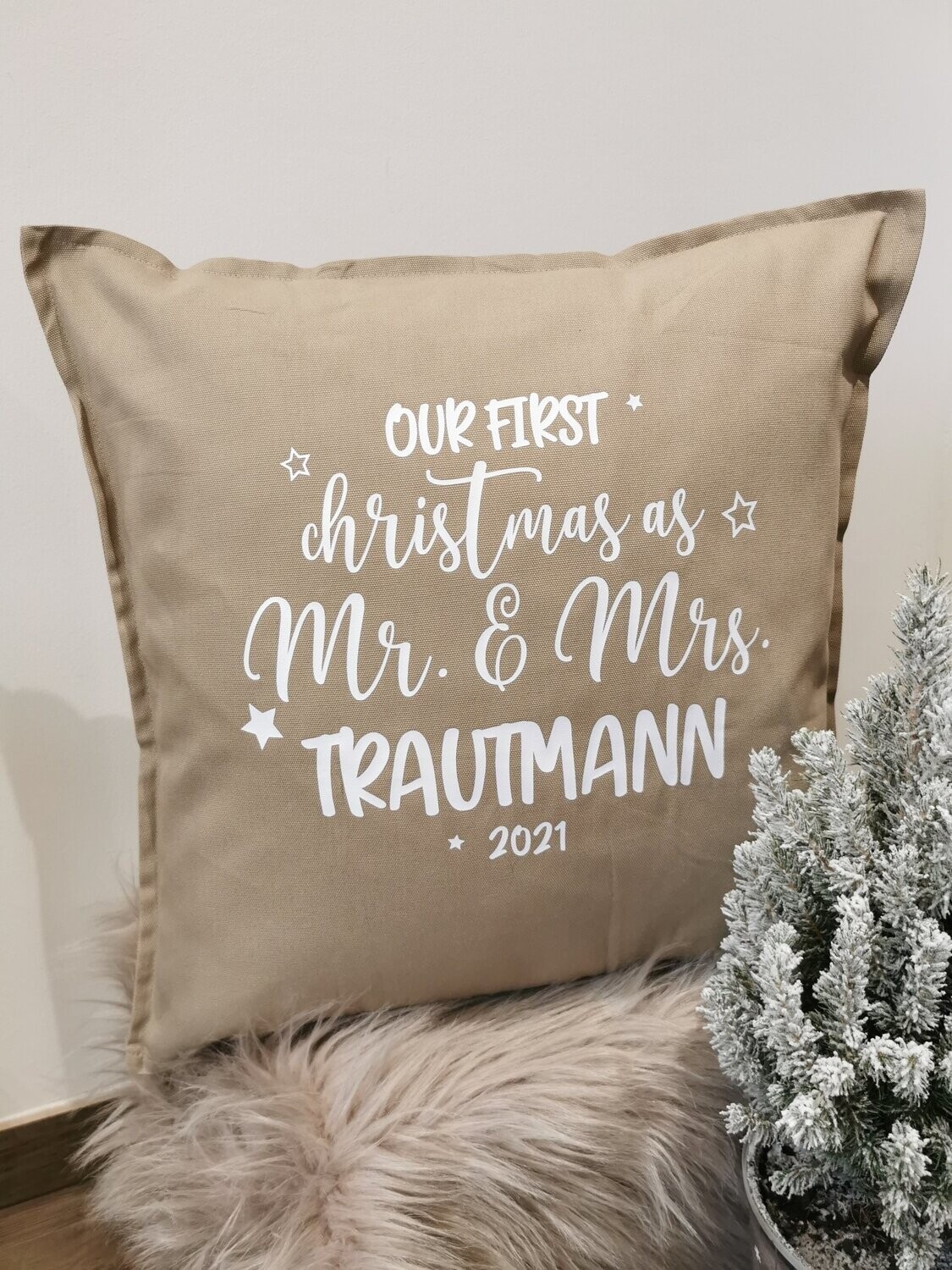 Kissenbezug "1st Christmas Mr. & Mrs."