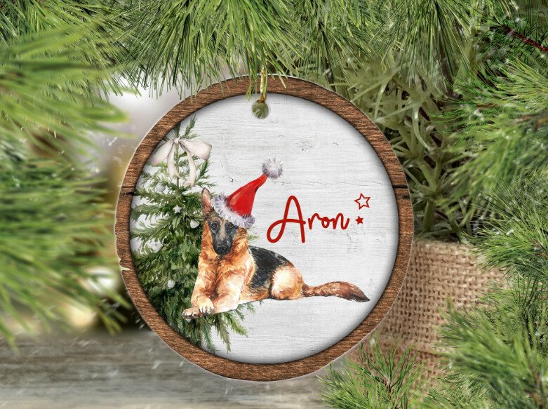 Keramik-Anhänger "Weihnachtshunde"