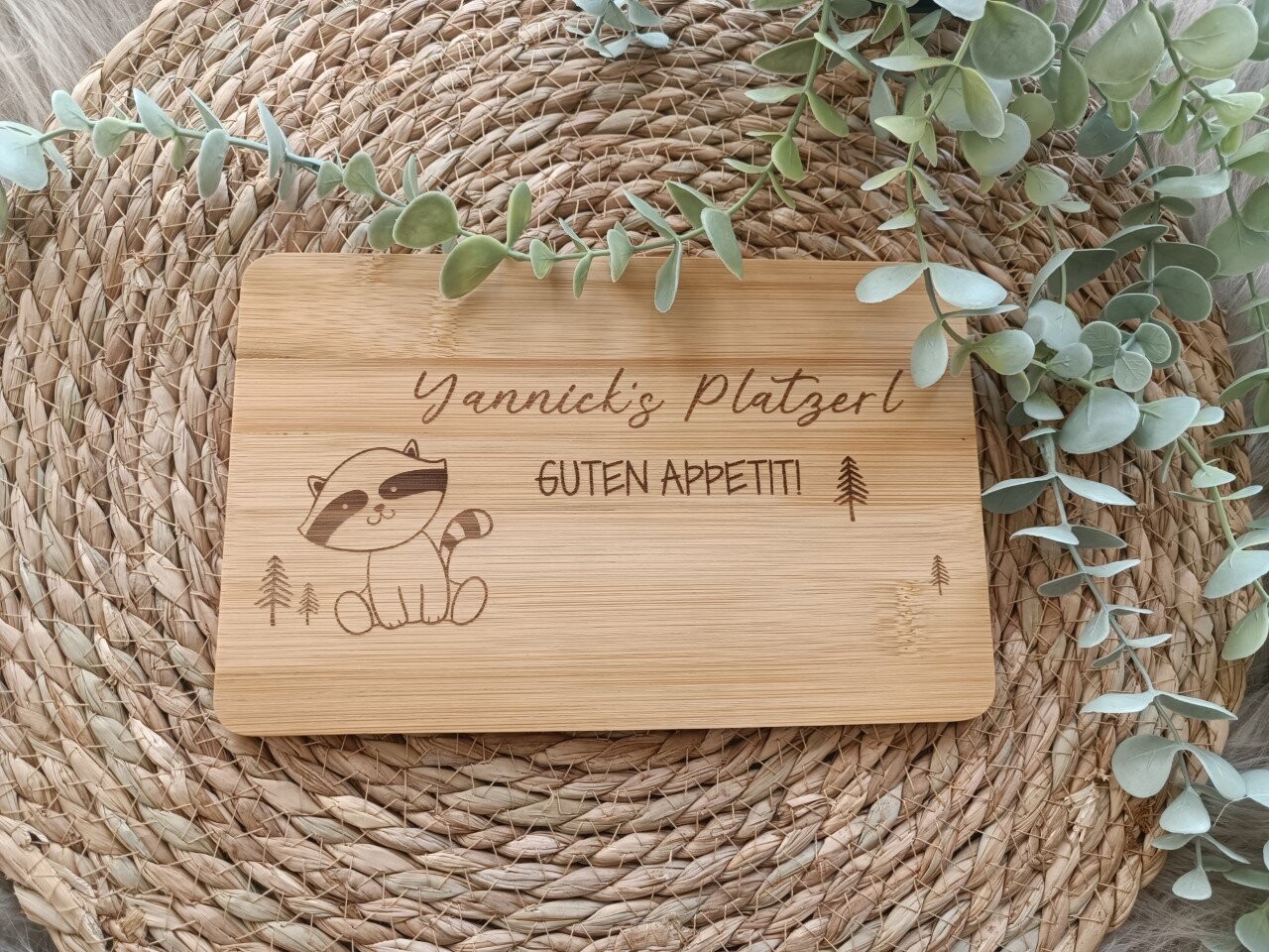 Frühstücksbrettchen Bambus für Kinder