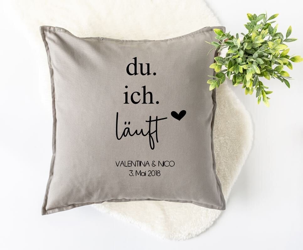 Kissenbezug "du + ich - läuft"