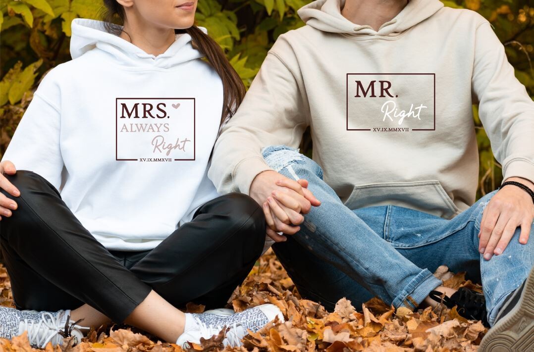 Hoodie-Set "Mr. + Mrs. Right"