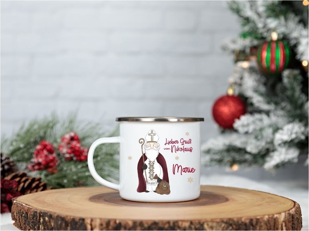 Emaille - Tasse "Nikolaus"