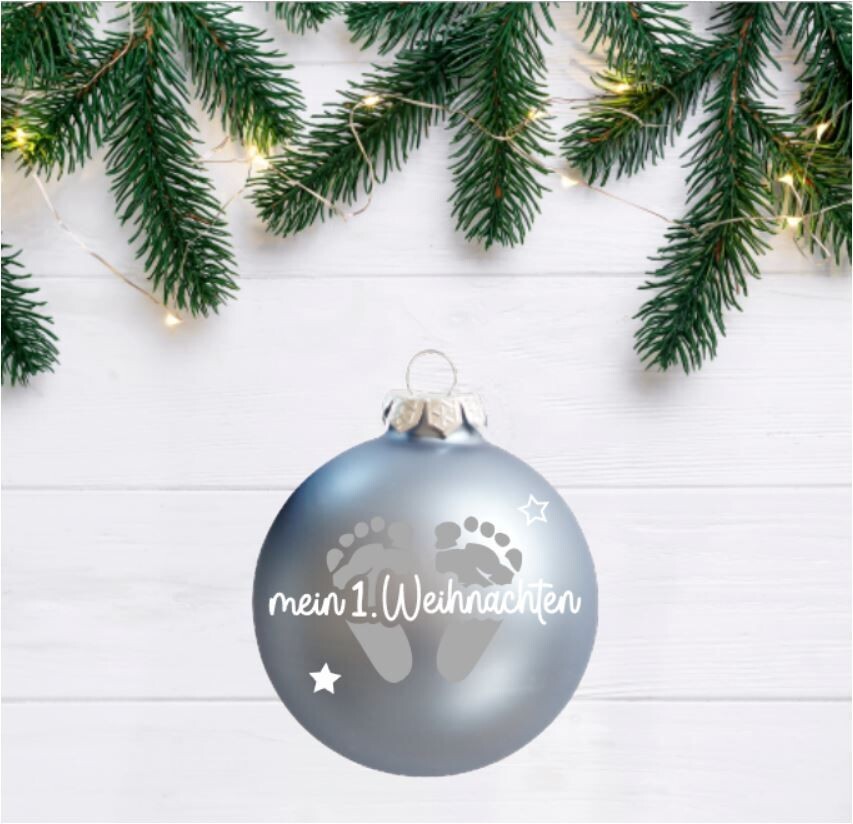 Weihnachtskugel 6cm "1.Weihnachten"