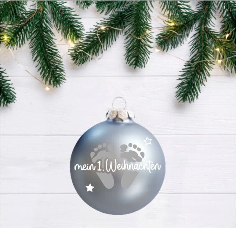 Weihnachtskugel 6cm "1.Weihnachten"