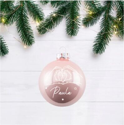 Weihnachtskugel 6cm "Herz Füße"