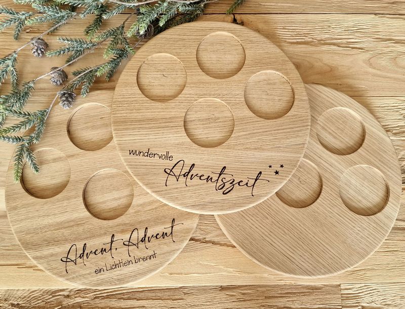 Adventkranzbrett ohne Deko