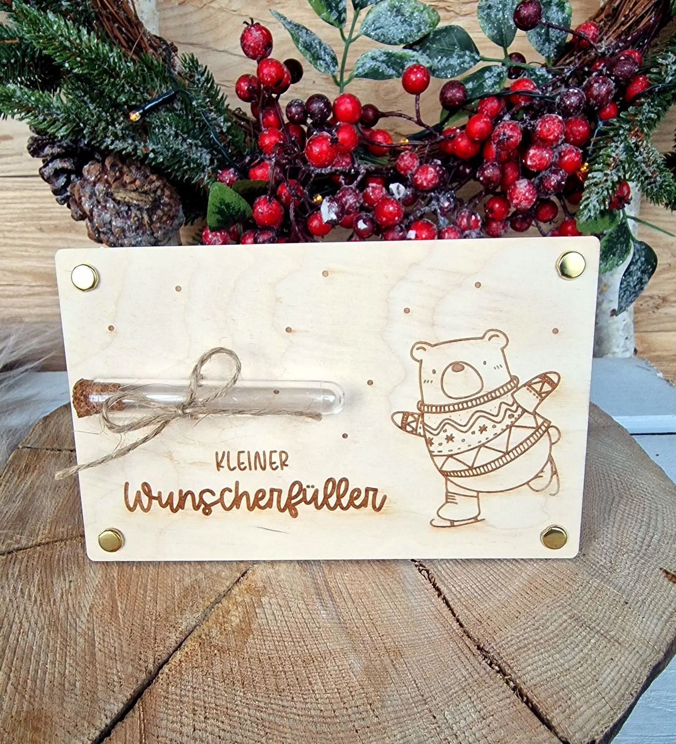 Geldgeschenkkarte m. Reagenzglas "Wunscherfüller"