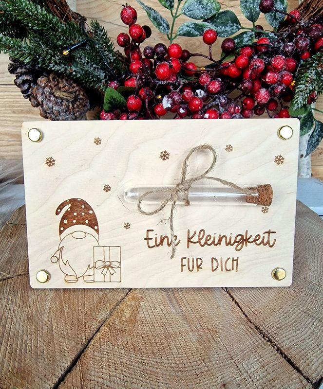 Geldgeschenkkarte m. Reagenzglas "Kleinigkeit"