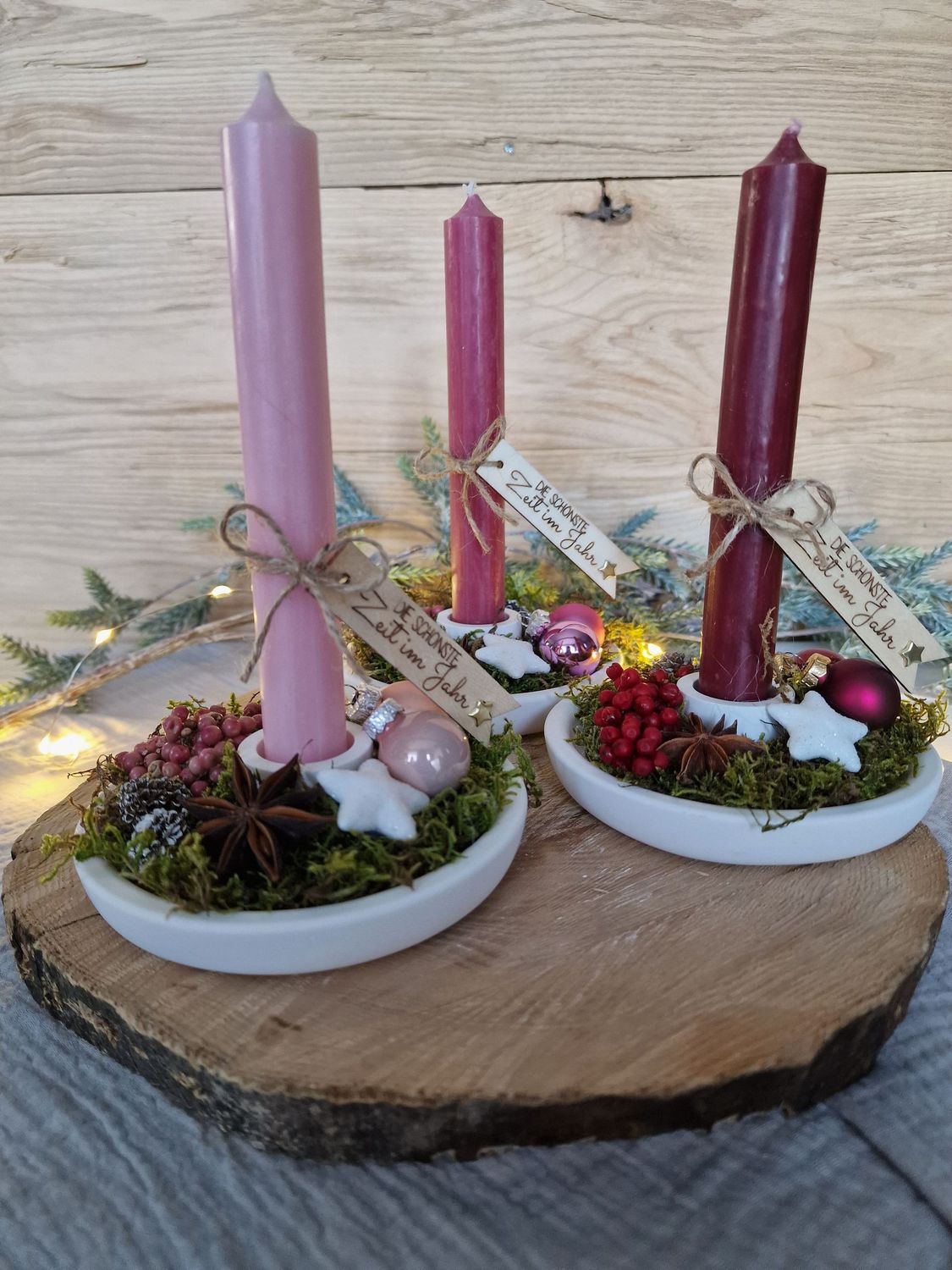 weihnachtlicher Kerzenteller