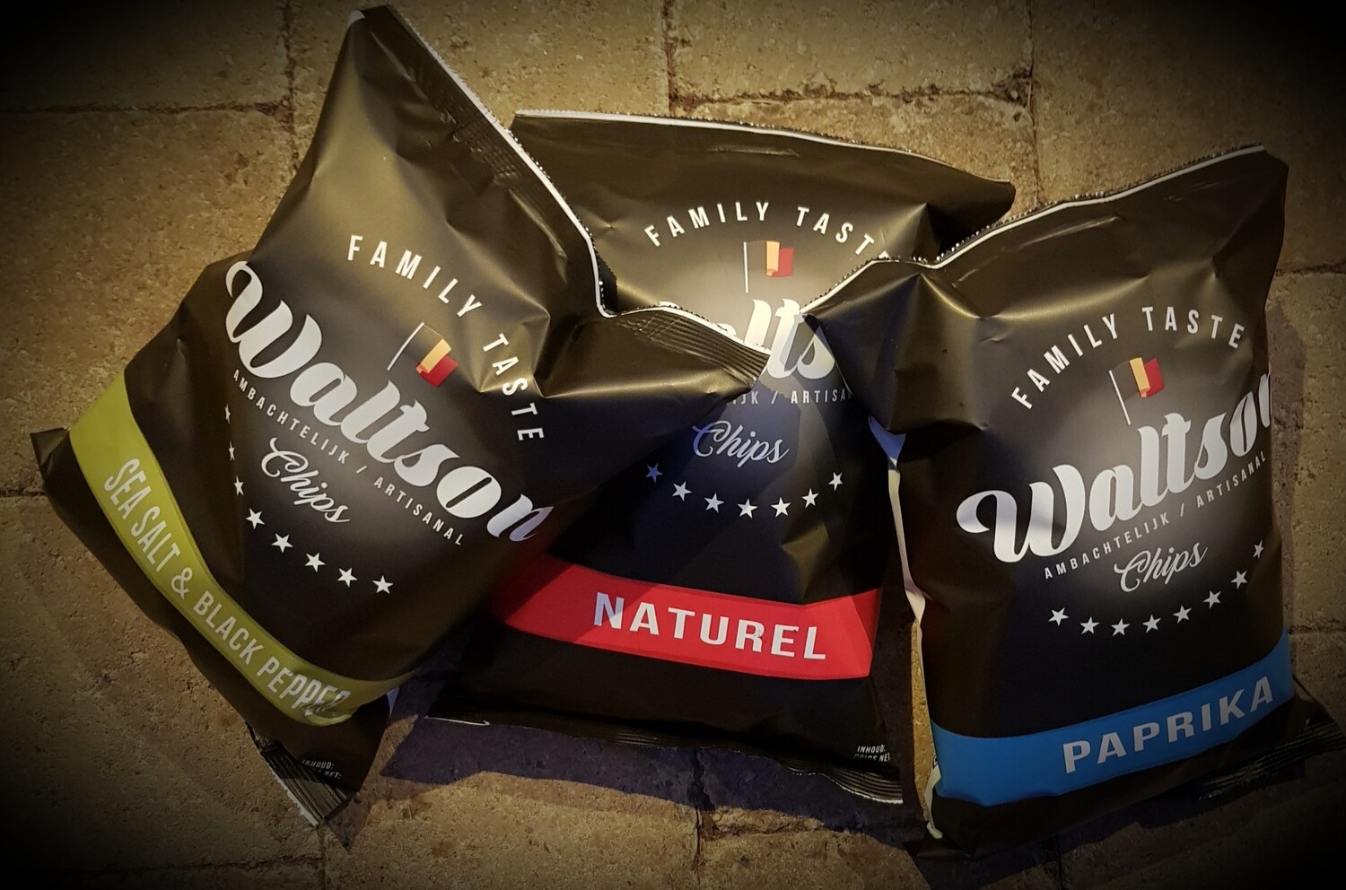 Droge voeding: Walton chips 3 stuks (naturel/paprika/sea salt & black pepper Droge voeding: Walton chips 3 stuks (naturel/paprika/sea salt & black pepper