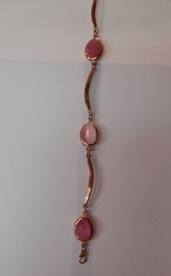 Bracciale, Labriola, in oro rosa con quarzo