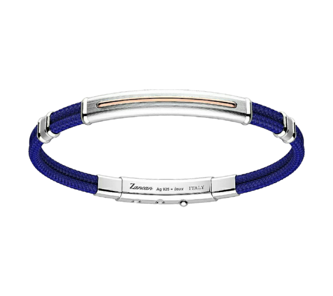 Bracciale Zancan in argento, oro, acciaio e kevlar collezione ROBIKEVLAR