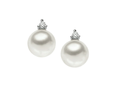 ORECCHINI in oro bianco con perla Akoya e diamante