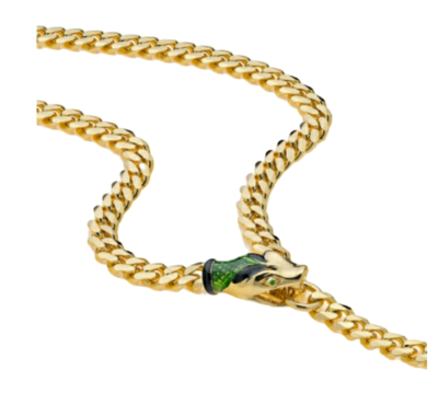 Collier Unoaerre di catena grumetta con serpente