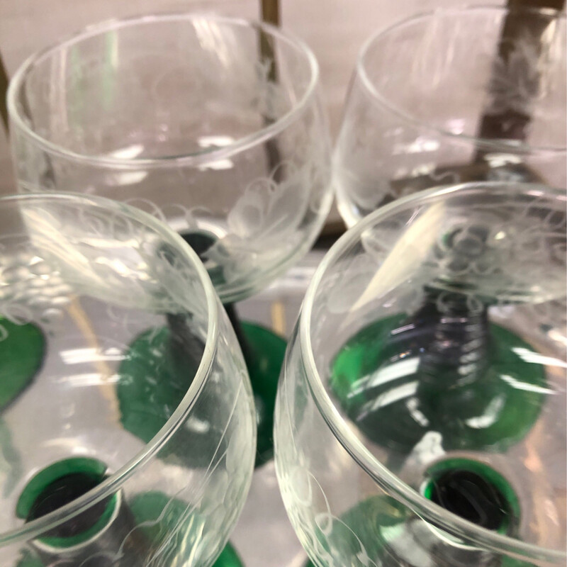 Luminarc Etched Rhine pattern Roemer Glasses —set of 4