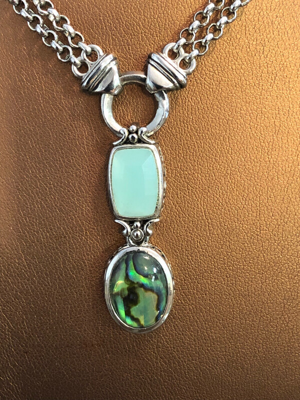 Cookie Lee Abalone &amp; Chalcedony Choker