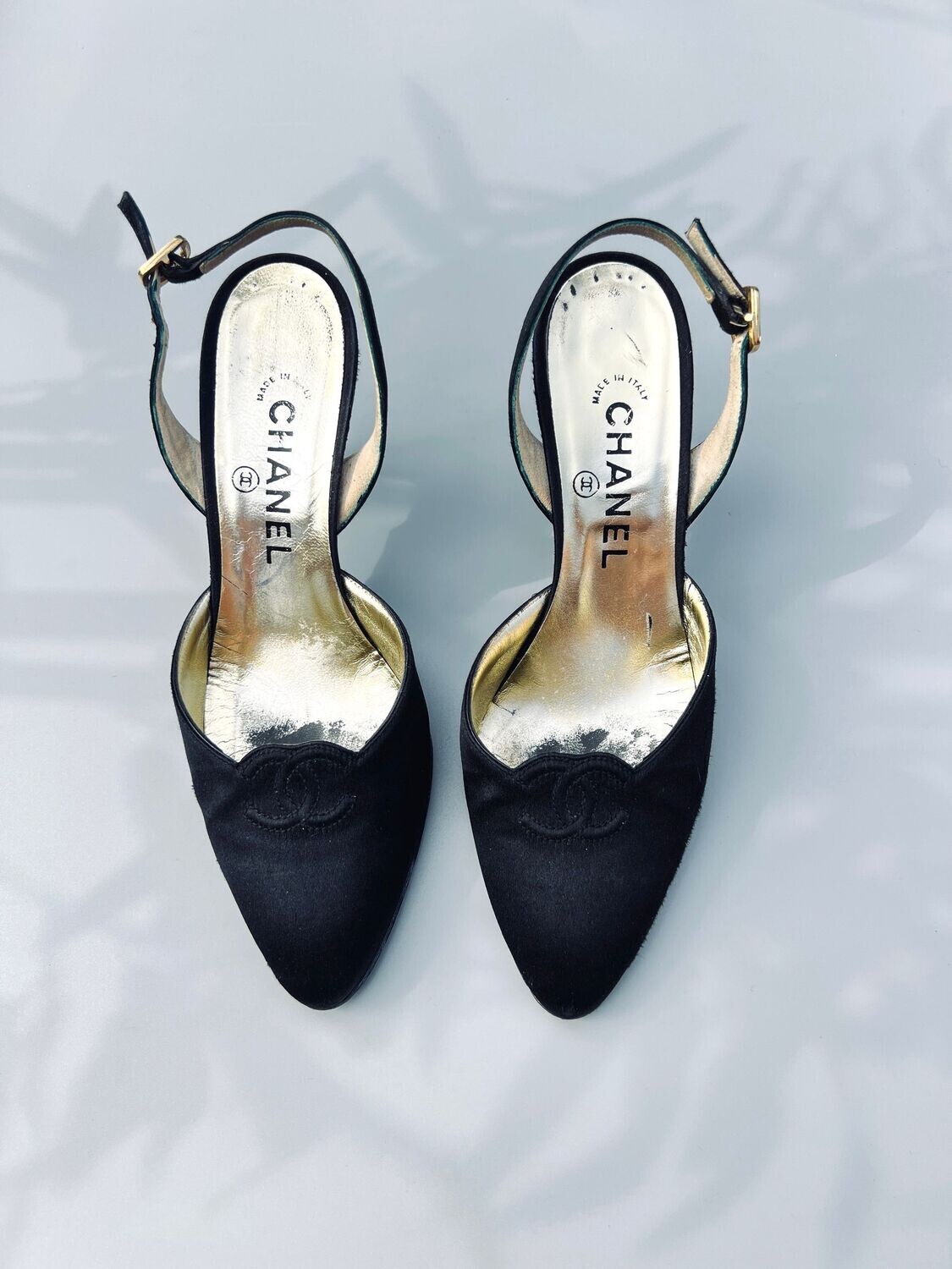 Chanel Satin Slingback Heels eu 37