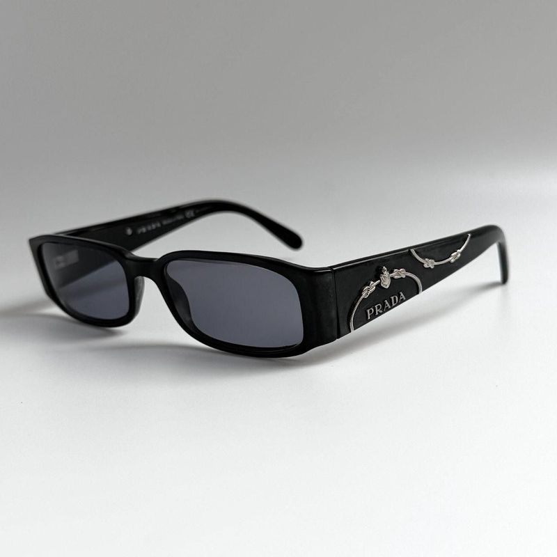 ​Prada Sunglasses Rectangle Slim Bayonette Black