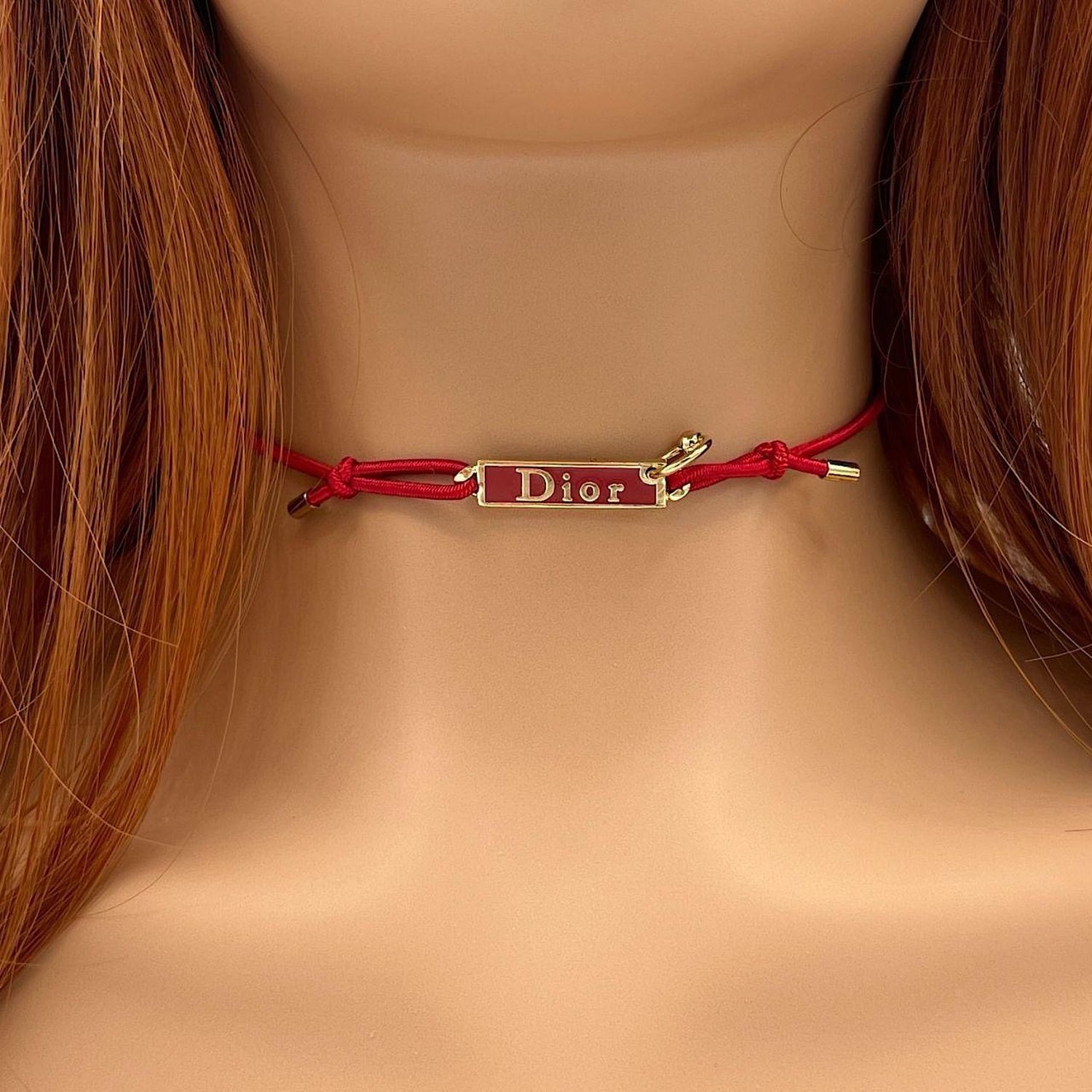 ​Dior Choker Necklace Red Pierced