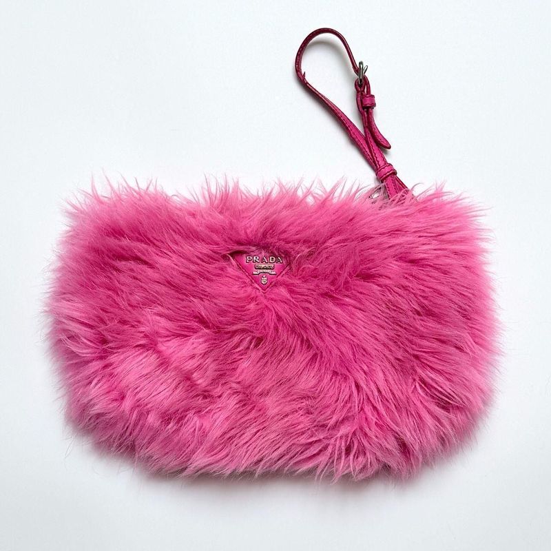 ​Prada Pink Fluffy Bag Clutch
