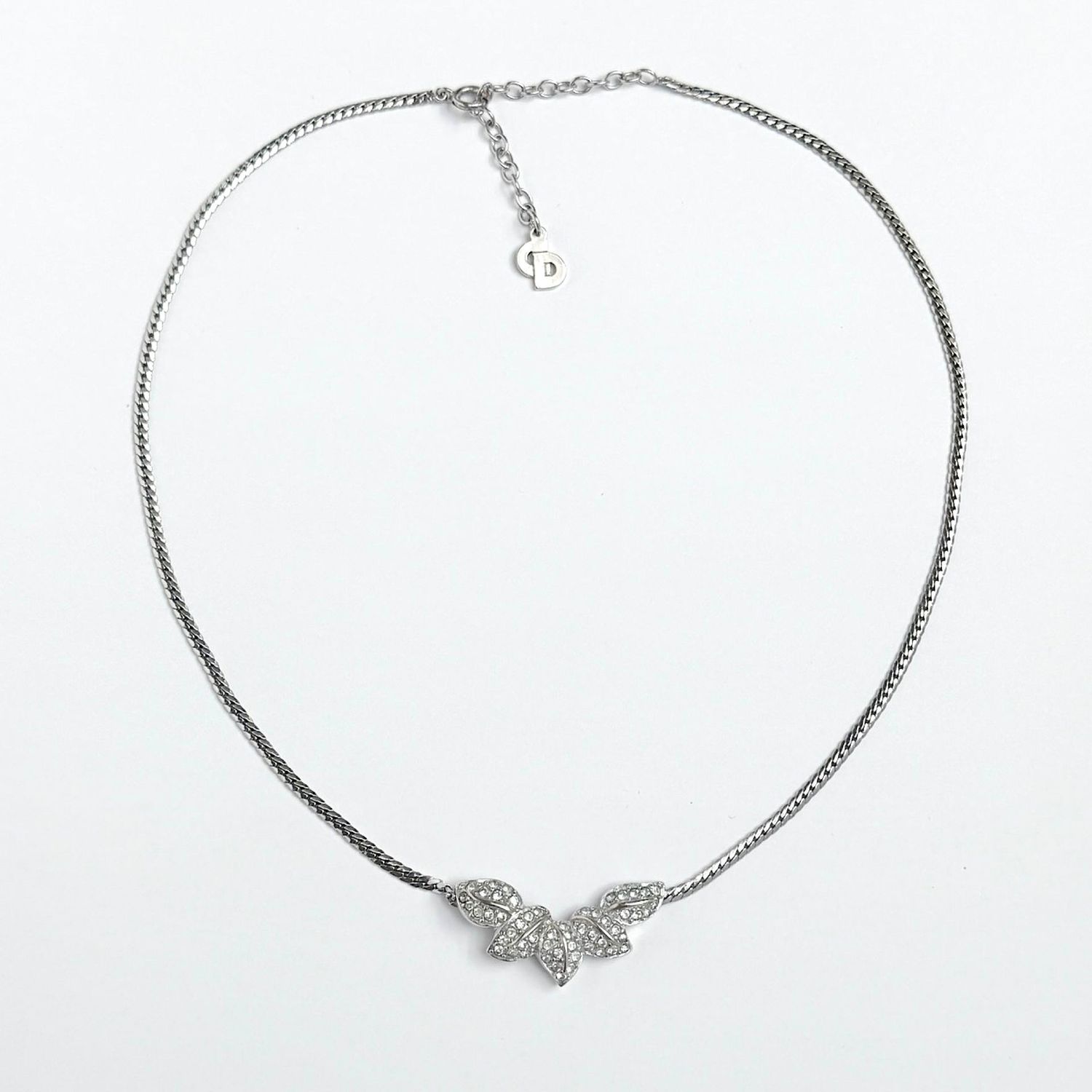 Christian Dior Necklace Silver Crystal Christian Dior Necklace Silver Crystal