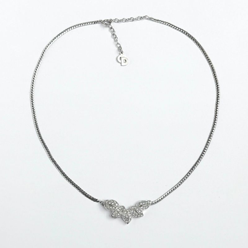 ​Christian Dior Necklace Silver Crystal