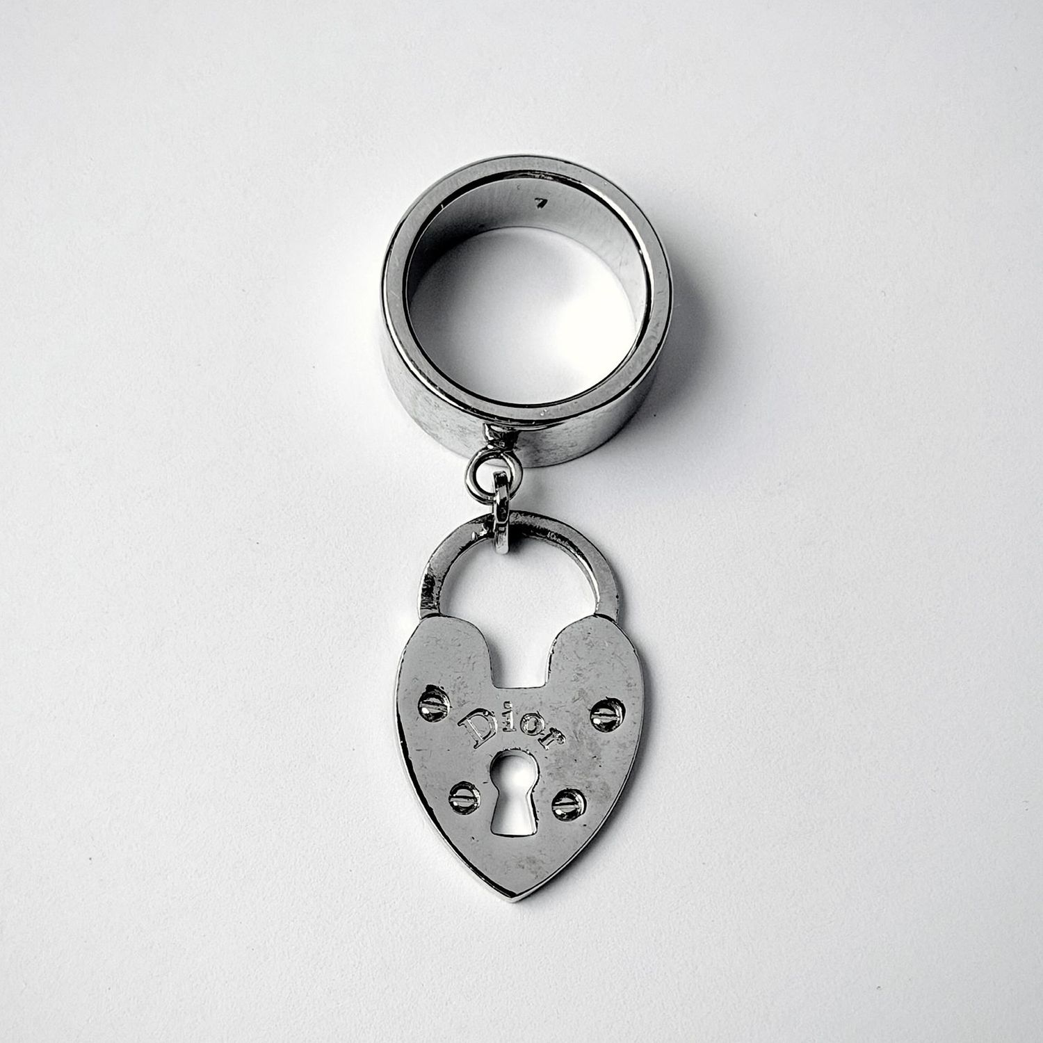 ​Dior Ring Silver Heart Padlock Size P