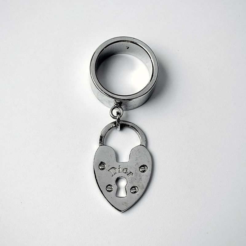 ​Dior Ring Silver Heart Padlock Size P