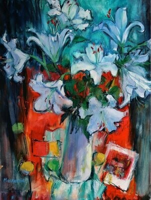 Lilies On Red