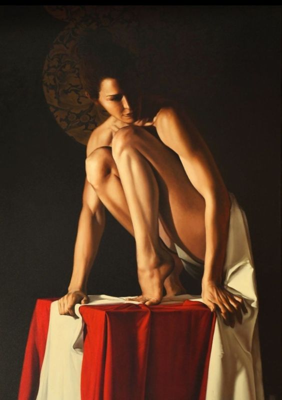 Crouching figure