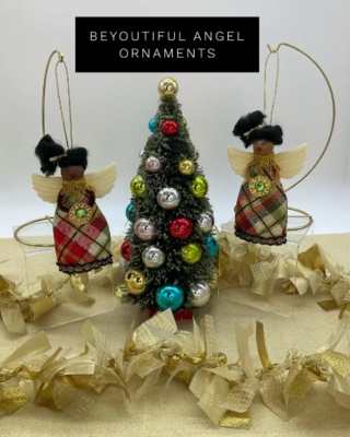 Christmas Plaid Angel Ornaments, Handmade Angel Ornaments - BeYouTiFul Angels