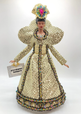 Elegant Gold and Black Angel Tree Topper