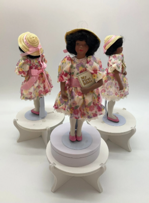 Vintage African American Porcelain Doll, My First Bible Sunday Best Collector Doll