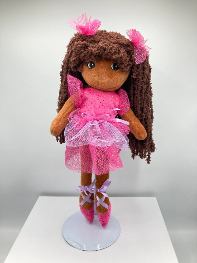 Ballerina Soft Plush Doll, Cute Baby Gift, Baby&#39;s First Birthday, Soft Cloth Doll Pink &amp; Lavender Tutu, Select your Ballerina Doll: Marissa Ballerina Doll