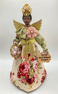 Porcelain African Angel Tree Topper, Porcelain Tea Set